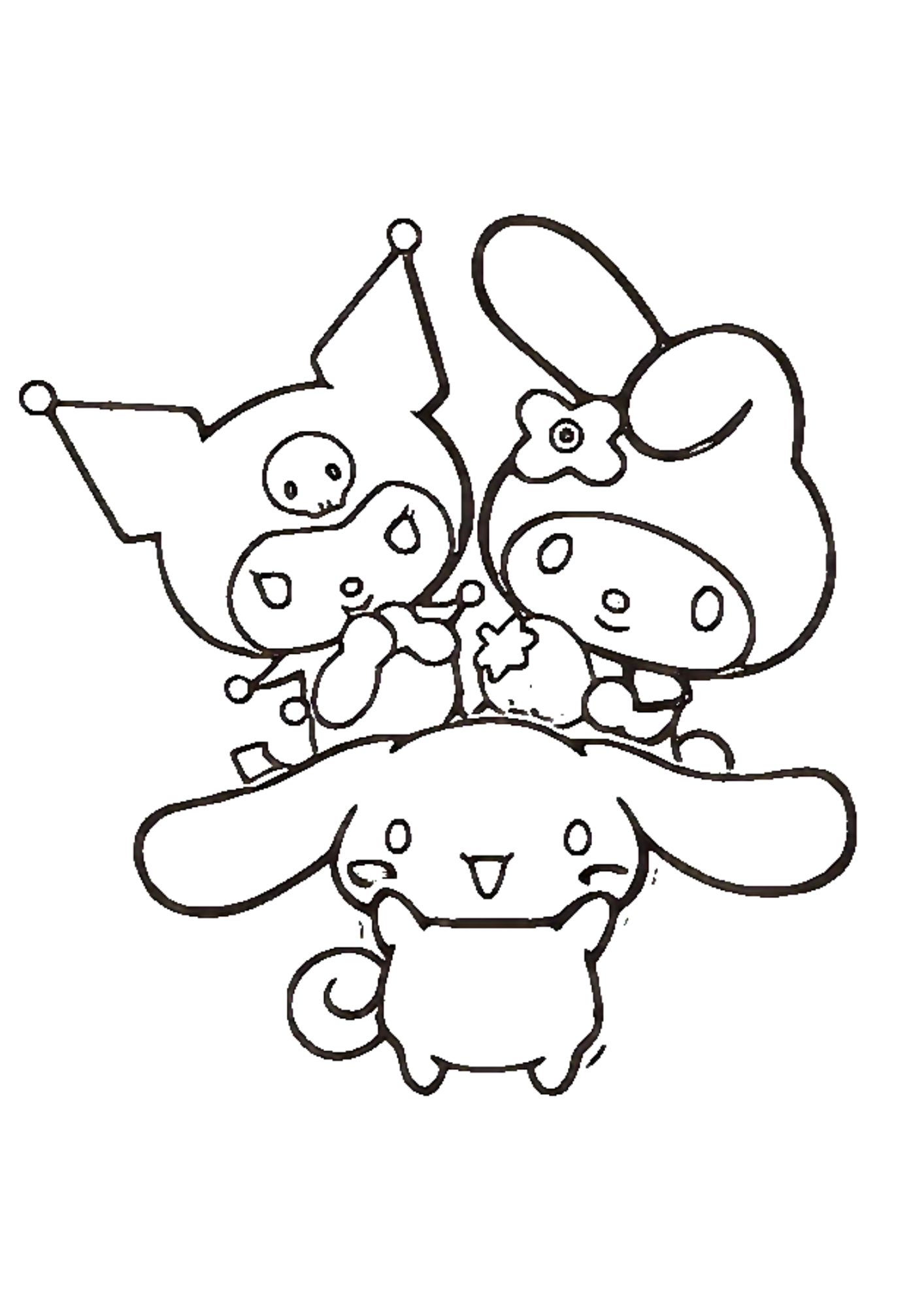 Tranh Tô Màu Kuromi Melody Cinnamoroll Cho Bé 3-5 Tuổi ảnh 3