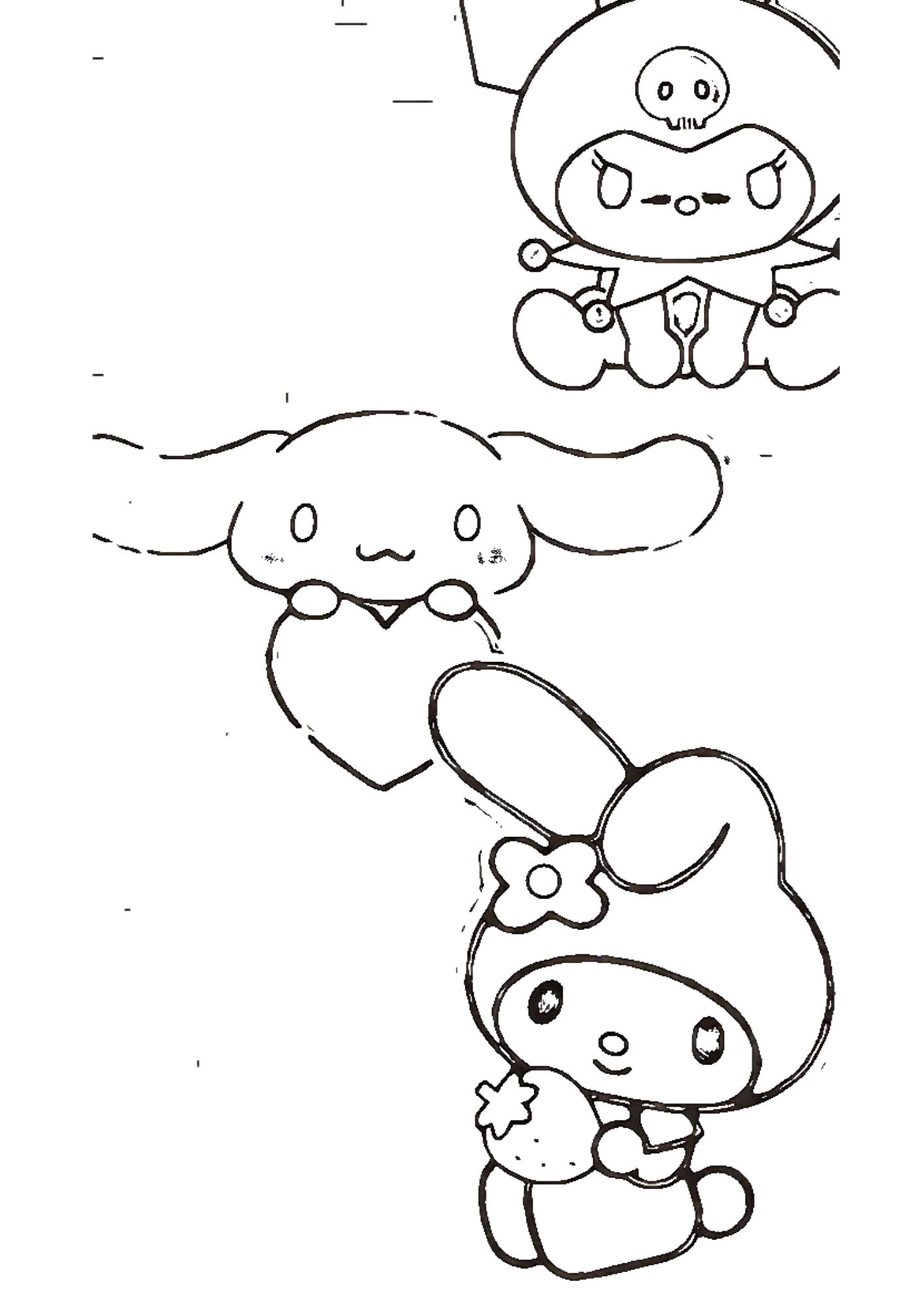 Tranh Tô Màu Kuromi Melody Cinnamoroll Cho Bé 3-5 Tuổi ảnh 4