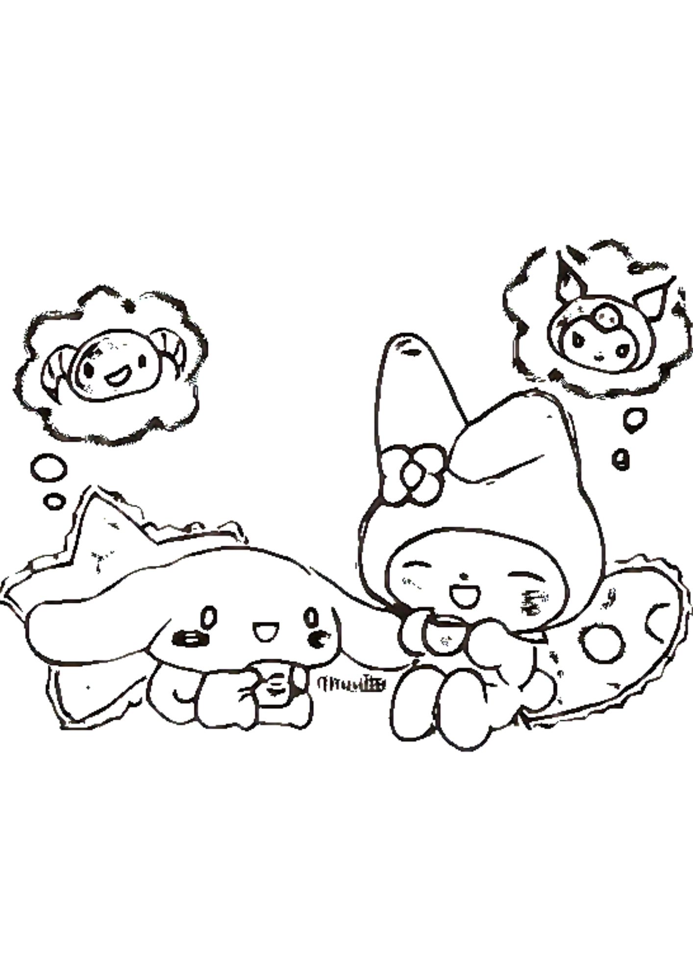 Tranh Tô Màu Kuromi Melody Cinnamoroll Cho Bé 3-5 Tuổi ảnh 5