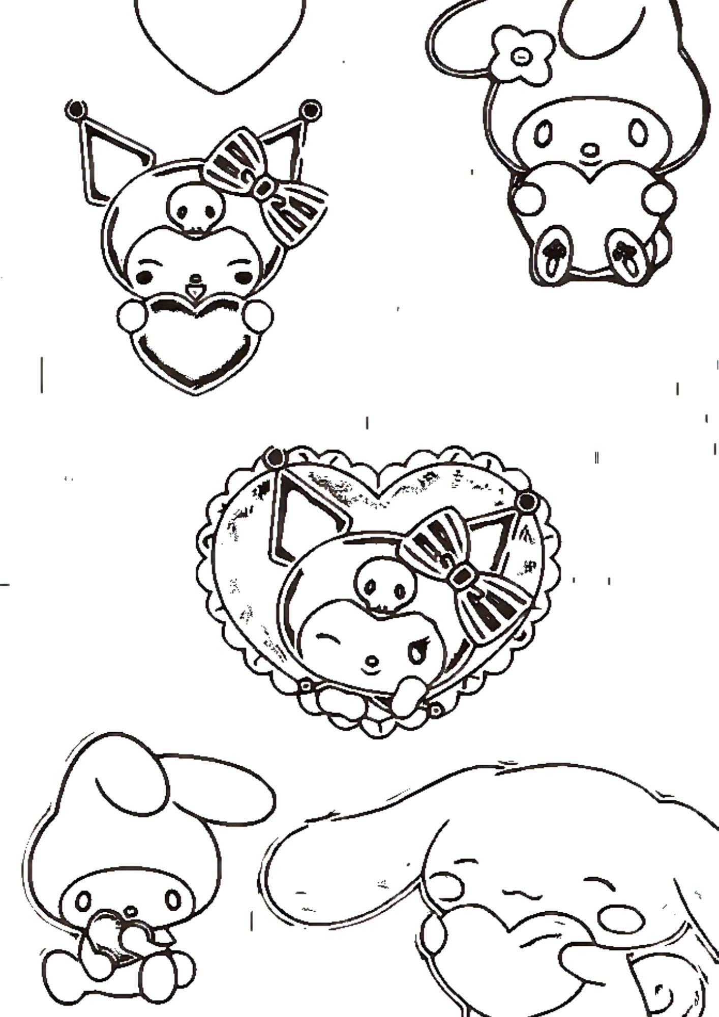 Tranh Tô Màu Kuromi Melody Cinnamoroll Cho Bé 3-5 Tuổi ảnh 6