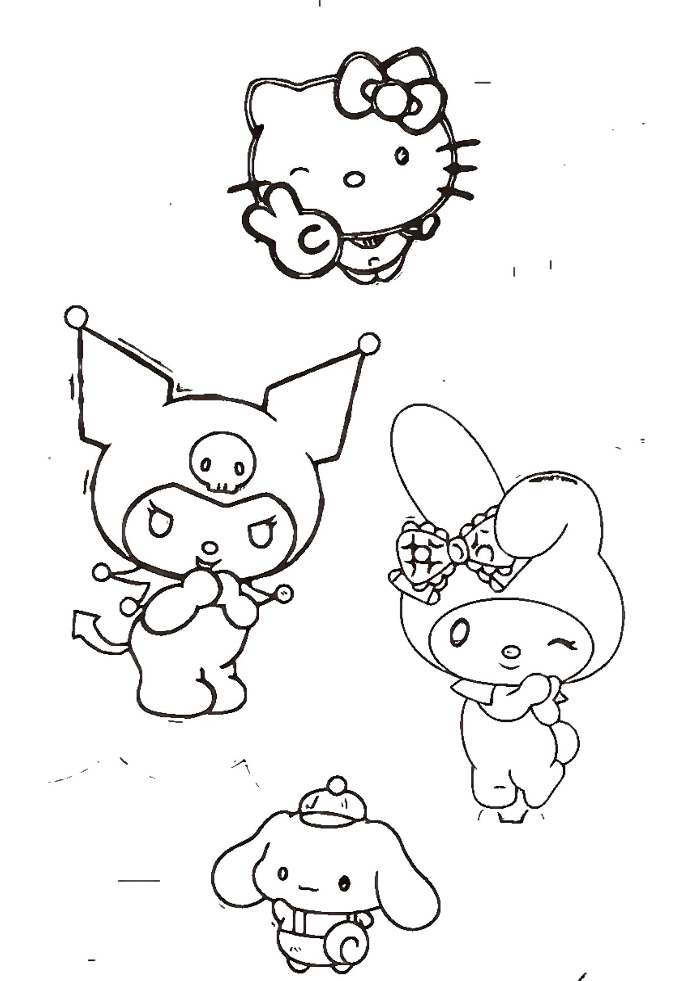 Tranh Tô Màu Kuromi Melody Cinnamoroll Cho Bé 3-5 Tuổi ảnh 7