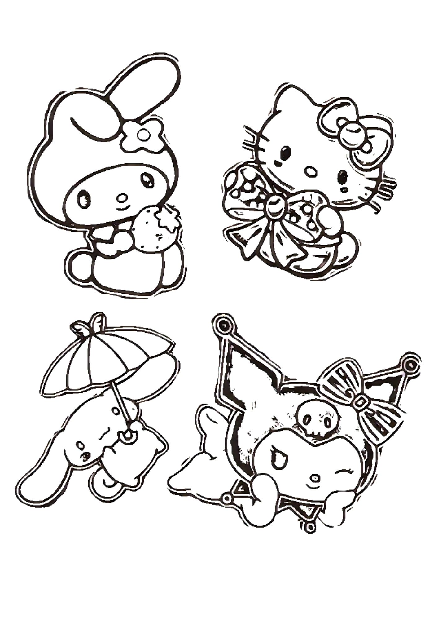 Tranh Tô Màu Kuromi Melody Cinnamoroll Cho Bé 3-5 Tuổi ảnh 8