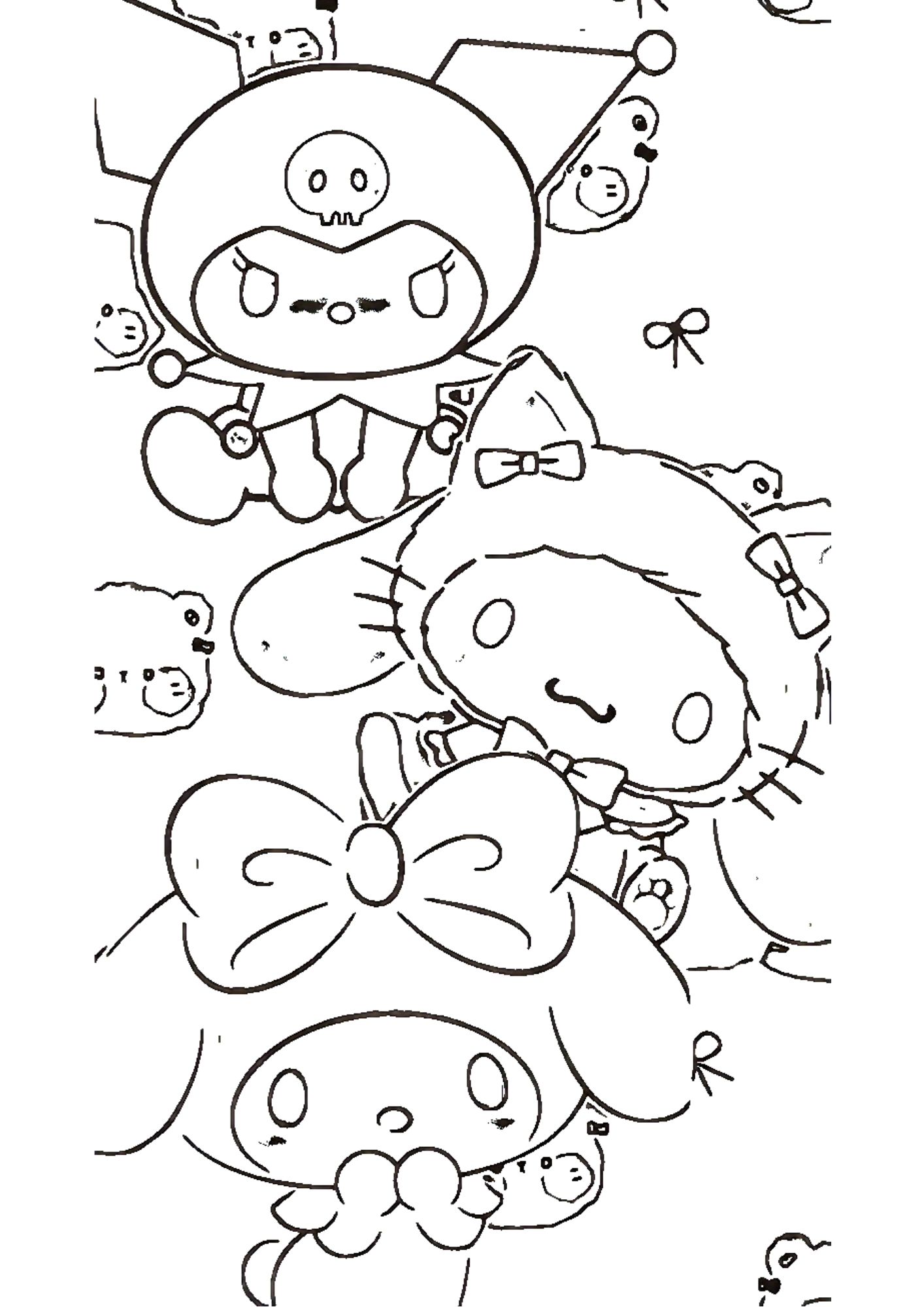 Tranh Tô Màu Kuromi Melody Cinnamoroll Cho Bé 3-5 Tuổi ảnh 9