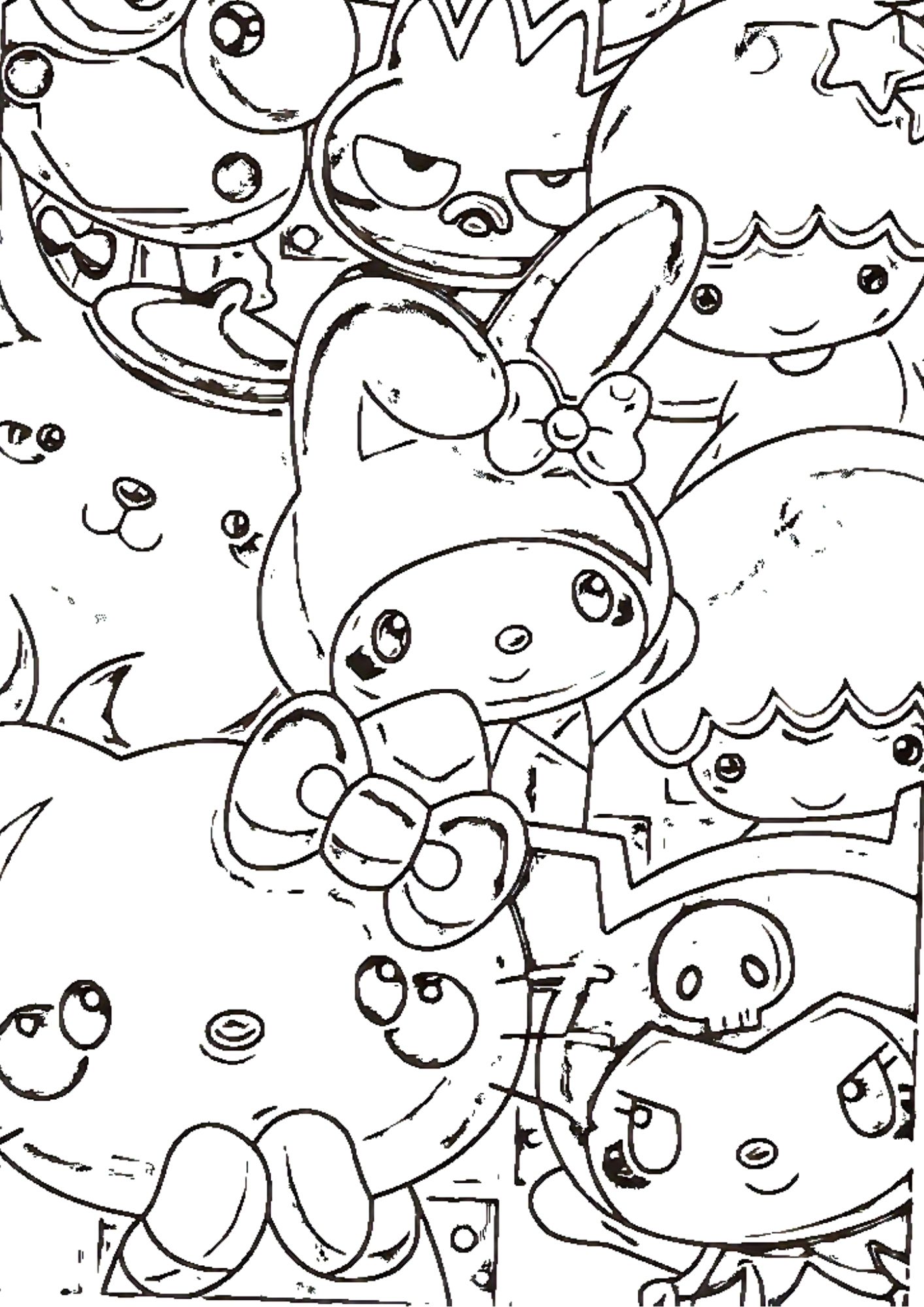 Tranh Tô Màu Kuromi Melody Cinnamoroll Cho Bé 6-8 Tuổi ảnh 10