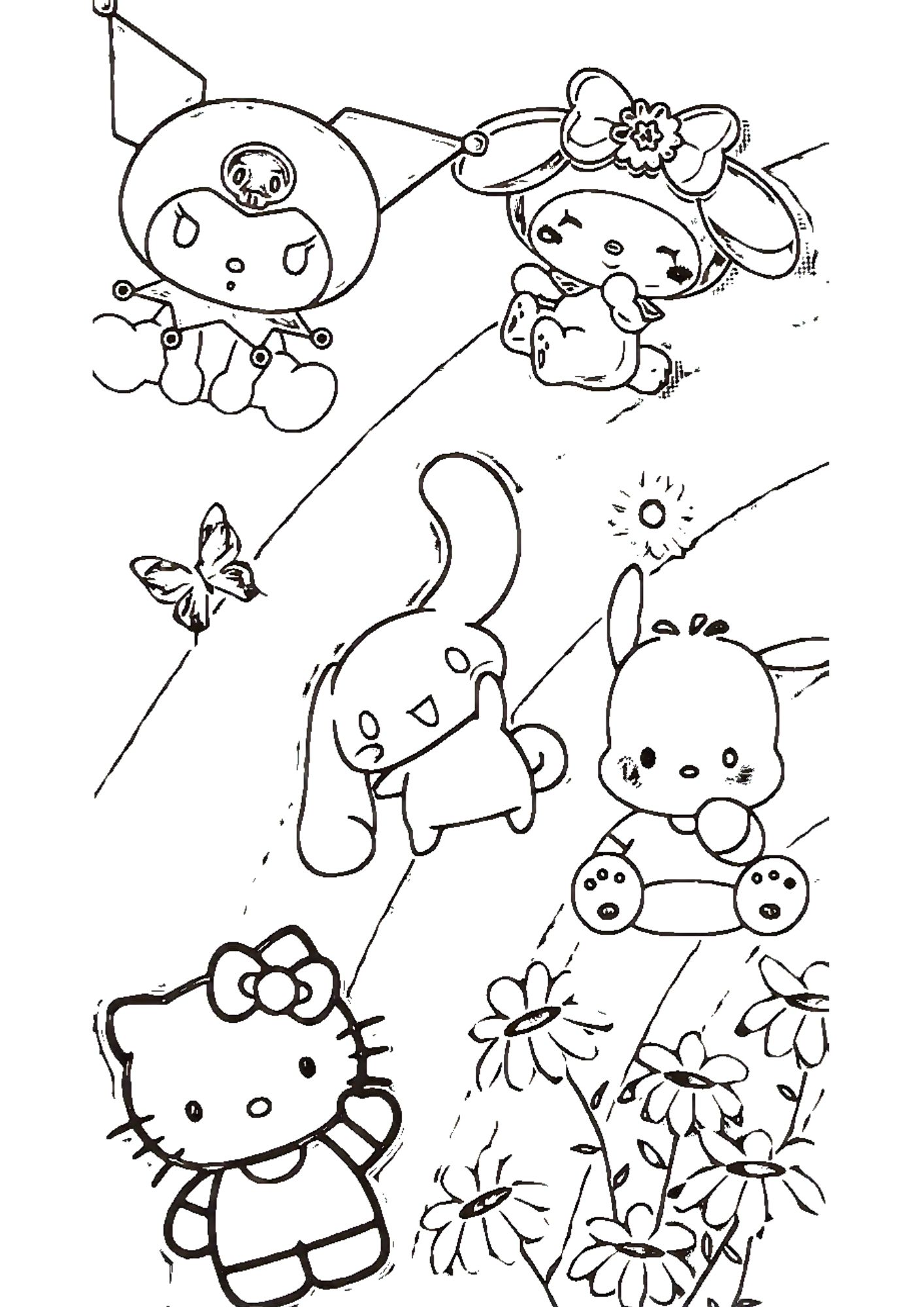 Tranh Tô Màu Kuromi Melody Cinnamoroll Cho Bé 6-8 Tuổi ảnh 11