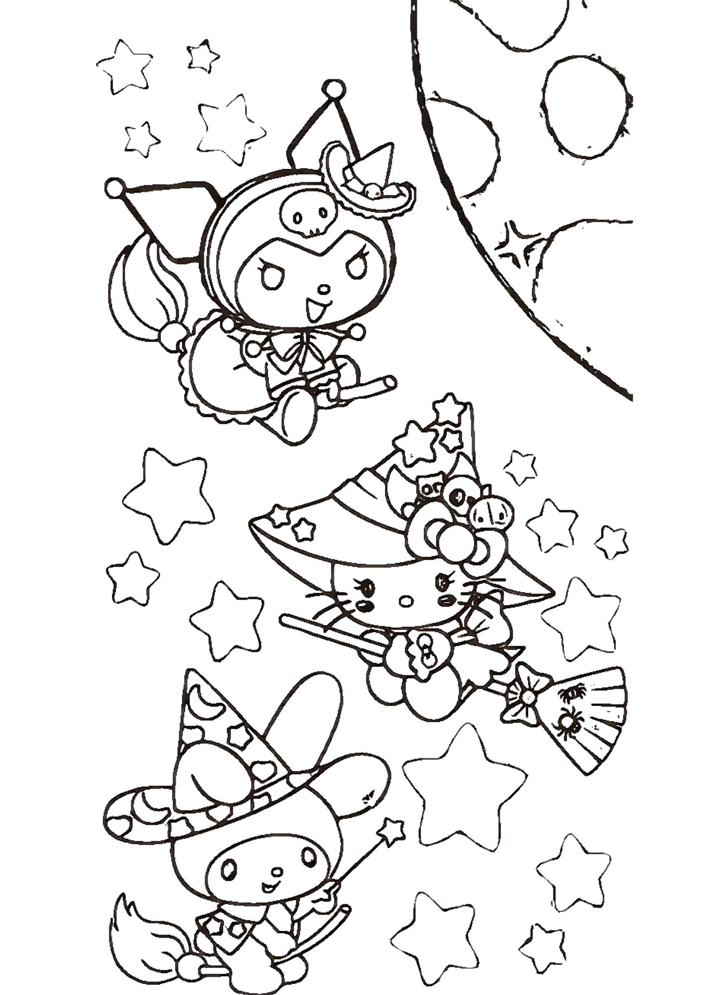 Tranh Tô Màu Kuromi Melody Cinnamoroll Cho Bé 6-8 Tuổi ảnh 14