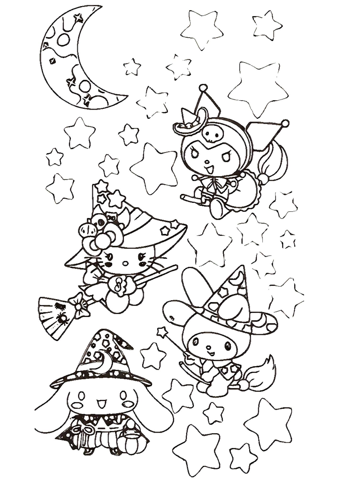 Tranh Tô Màu Kuromi Melody Cinnamoroll Cho Bé 6-8 Tuổi ảnh 17