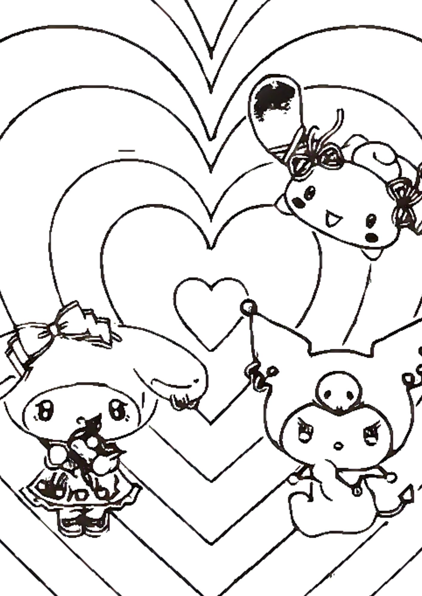 Tranh Tô Màu Kuromi Melody Cinnamoroll Cho Bé 6-8 Tuổi ảnh 18