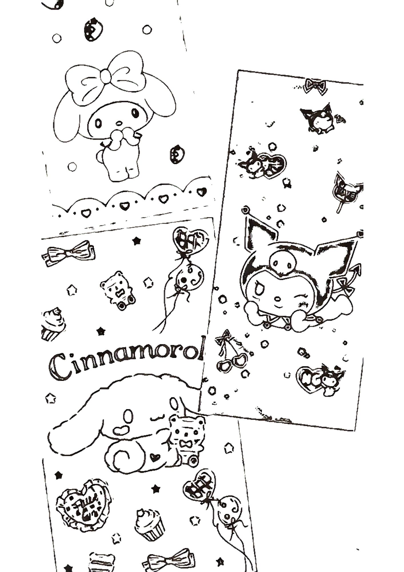 Tranh Tô Màu Kuromi Melody Cinnamoroll Cho Bé 6-8 Tuổi ảnh 19