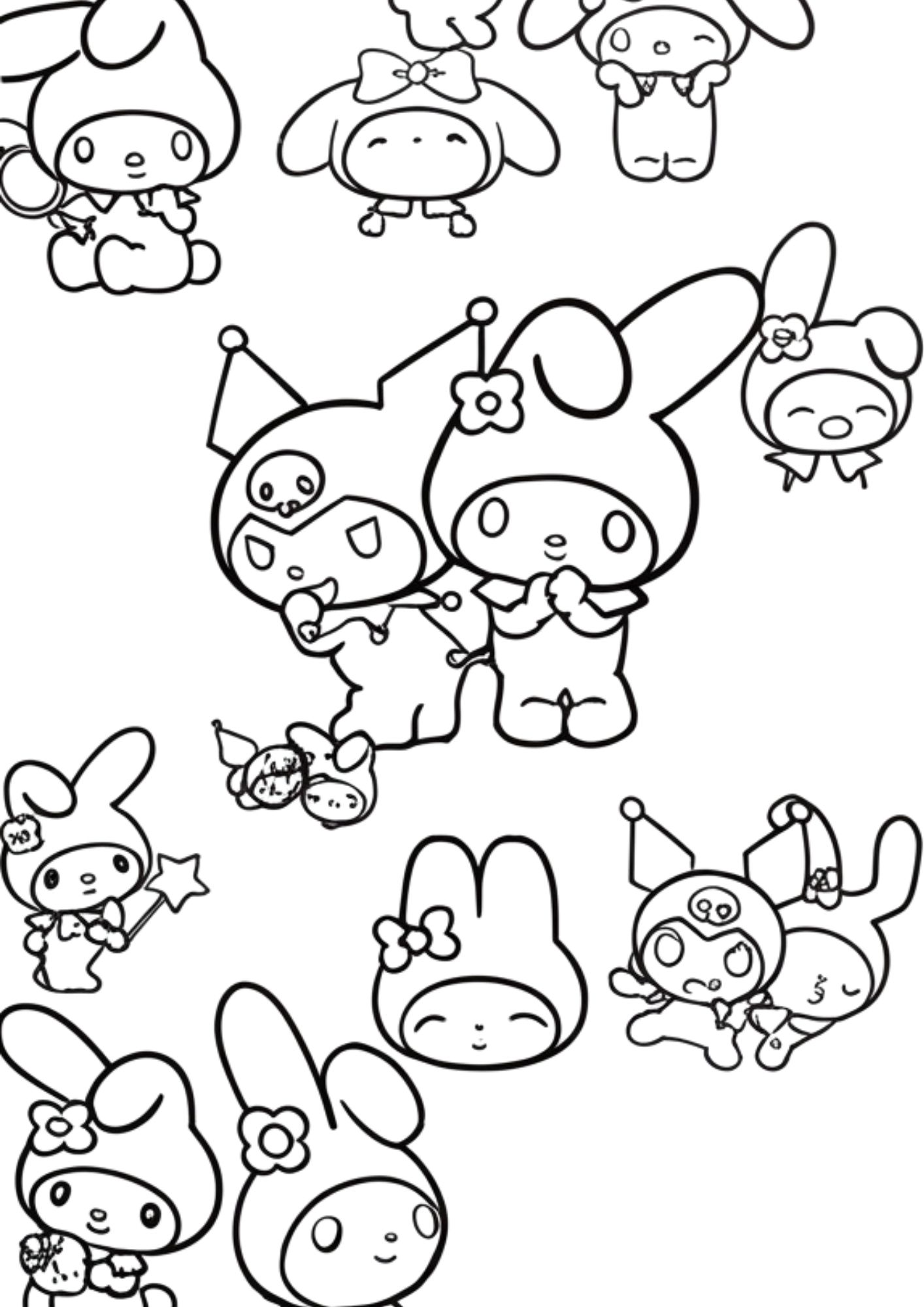 Tranh Tô Màu Kuromi Melody Cinnamoroll Cho Bé 6-8 Tuổi ảnh 22