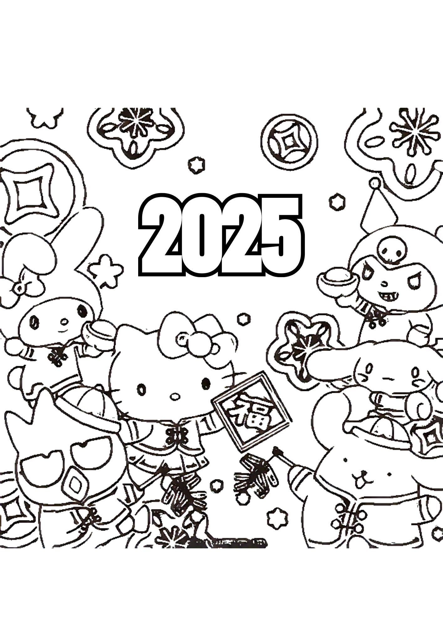 Tranh Tô Màu Kuromi Melody Cinnamoroll Cho Bé 6-8 Tuổi ảnh 24