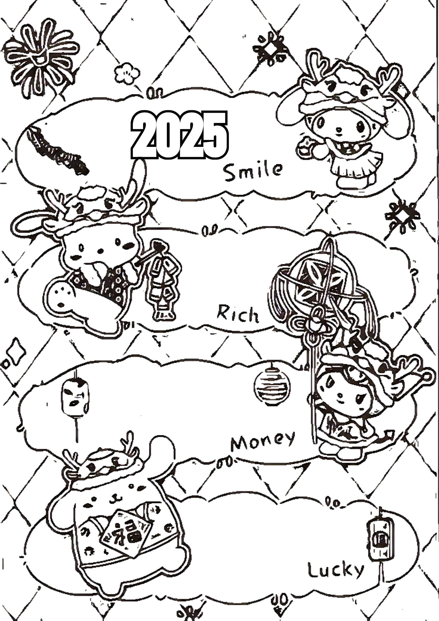 Tranh Tô Màu Kuromi Melody Cinnamoroll Cho Bé 6-8 Tuổi ảnh 25