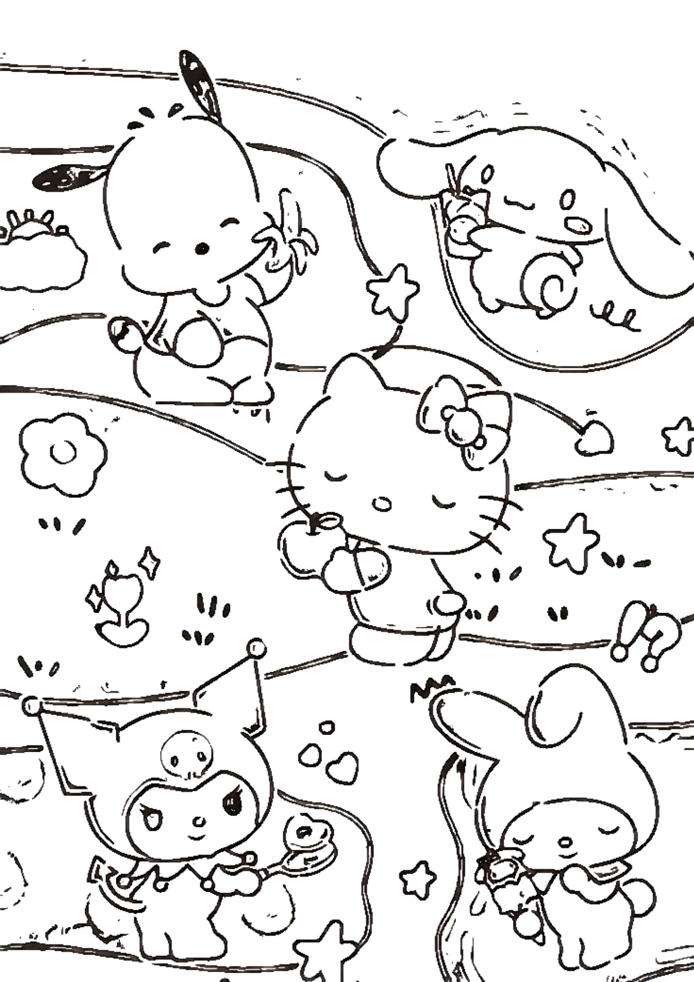 Tranh Tô Màu Kuromi Melody Cinnamoroll Cho Bé 6-8 Tuổi ảnh 30