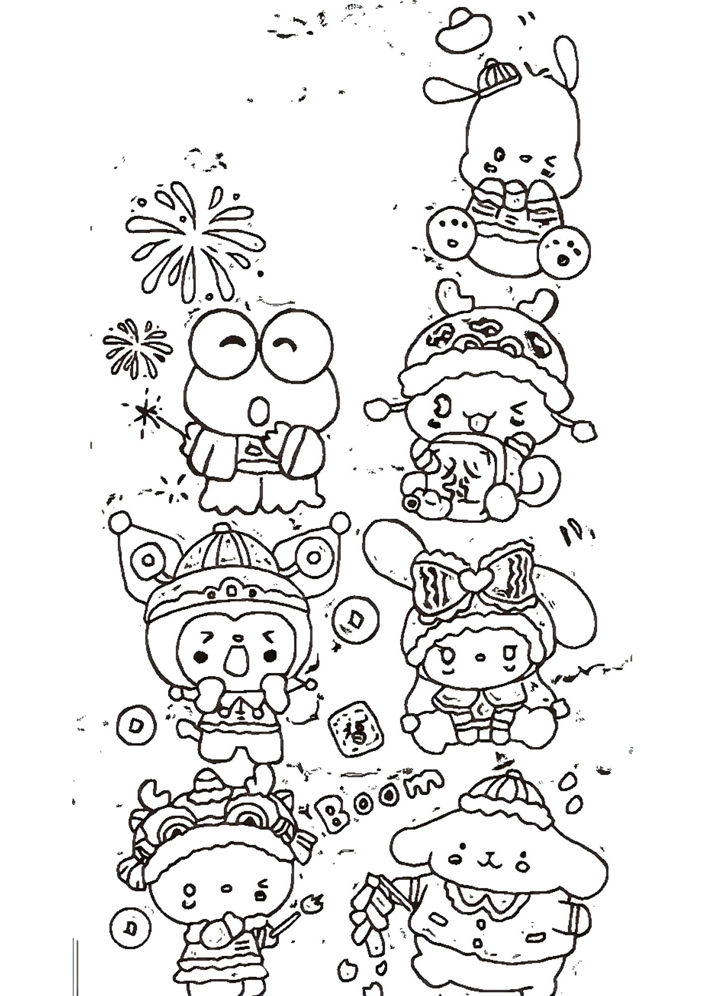 Tranh Tô Màu Kuromi Melody Cinnamoroll Cho Bé 6-8 Tuổi ảnh 31