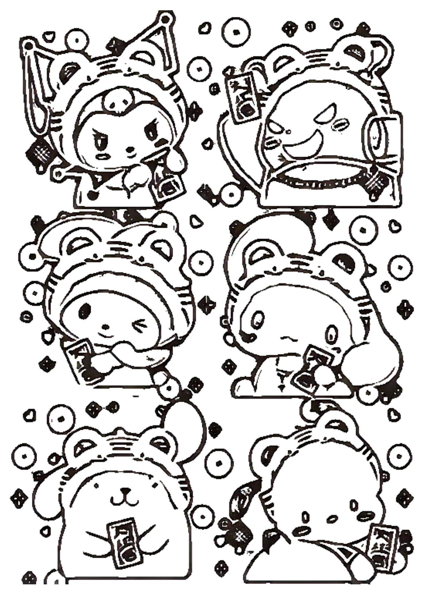 Tranh Tô Màu Kuromi Melody Cinnamoroll Cho Bé 6-8 Tuổi ảnh 32