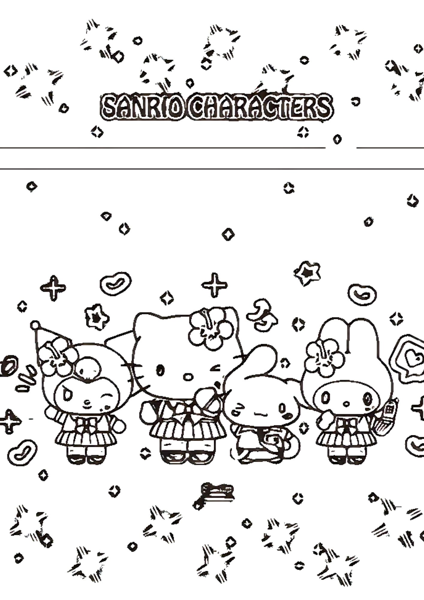 Tranh Tô Màu Kuromi Melody Cinnamoroll Cho Bé 6-8 Tuổi ảnh 4