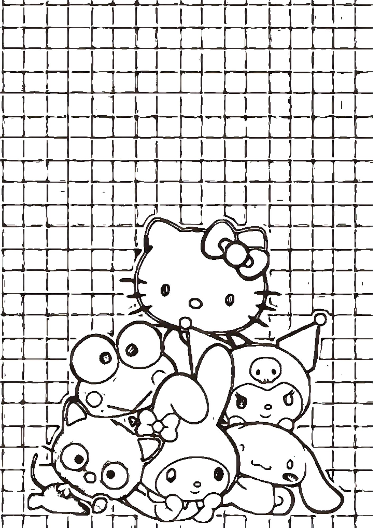 Tranh Tô Màu Kuromi Melody Cinnamoroll Cho Bé 6-8 Tuổi ảnh 5