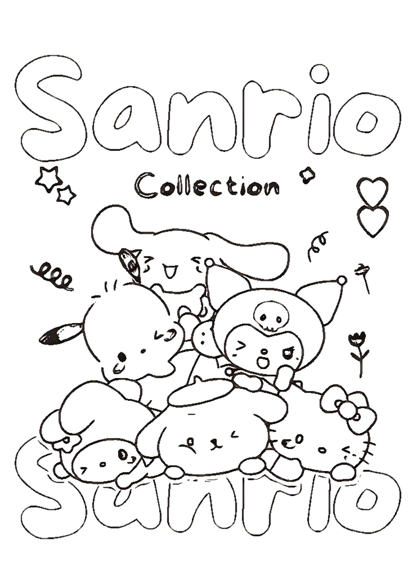 Tranh Tô Màu Kuromi Melody Cinnamoroll Cho Bé 6-8 Tuổi ảnh 6