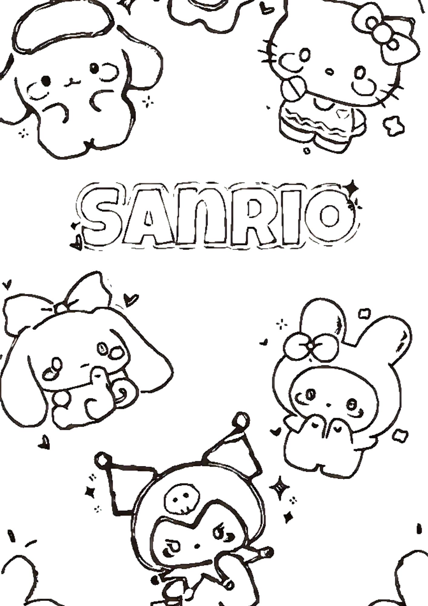 Tranh Tô Màu Kuromi Melody Cinnamoroll Cho Bé 6-8 Tuổi ảnh 7