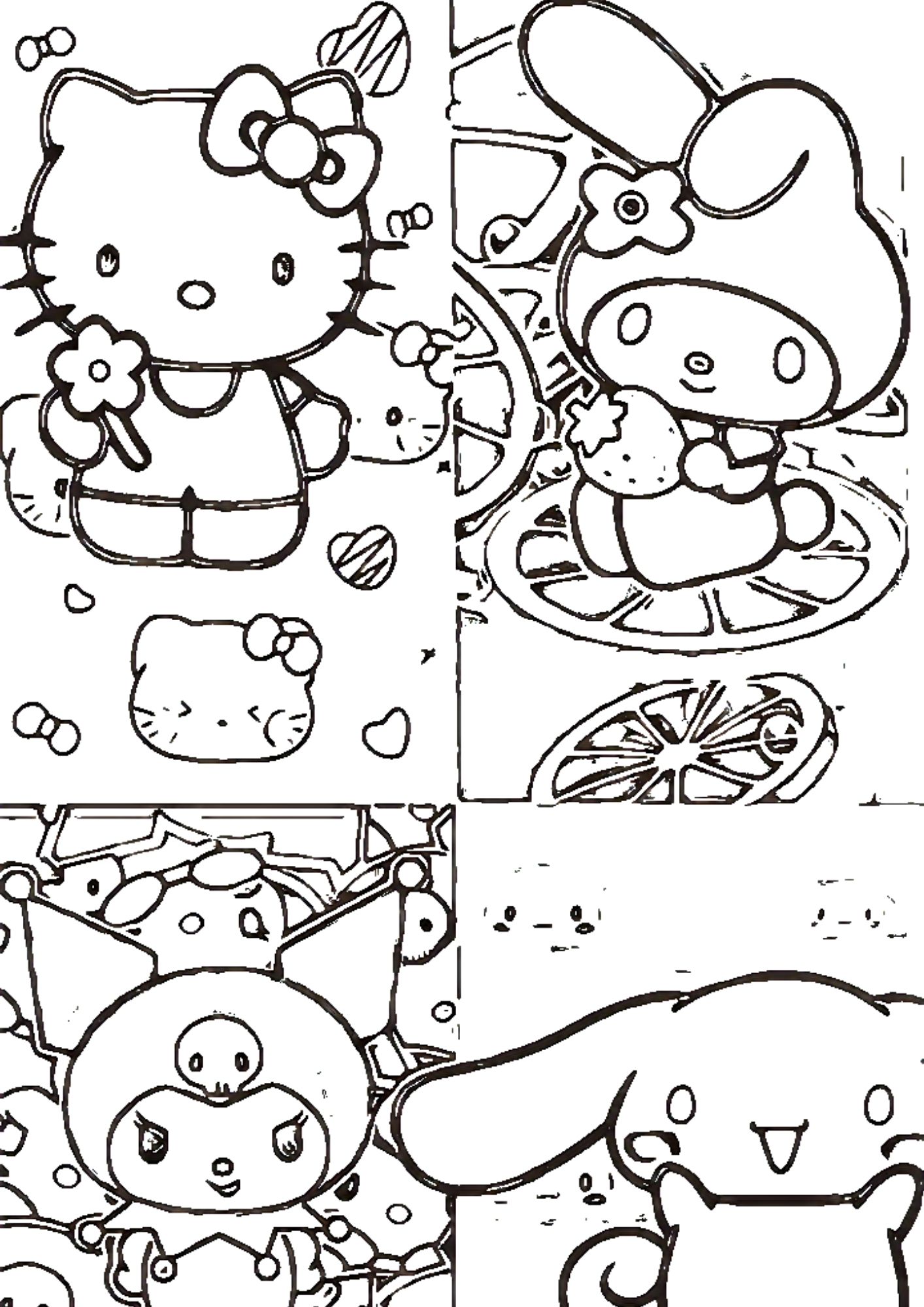 Tranh Tô Màu Kuromi Melody Cinnamoroll Cho Bé 6-8 Tuổi ảnh 8