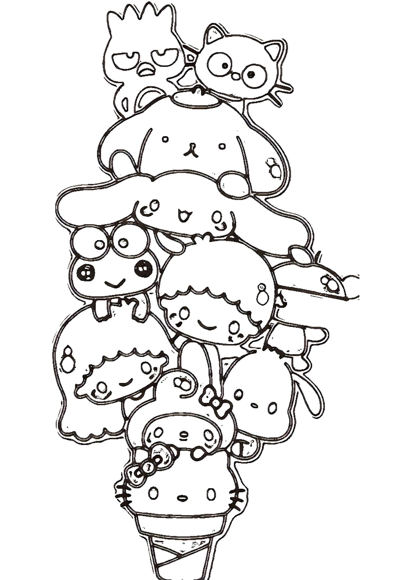 Tranh Tô Màu Kuromi Melody Cinnamoroll Cho Bé 6-8 Tuổi ảnh 9