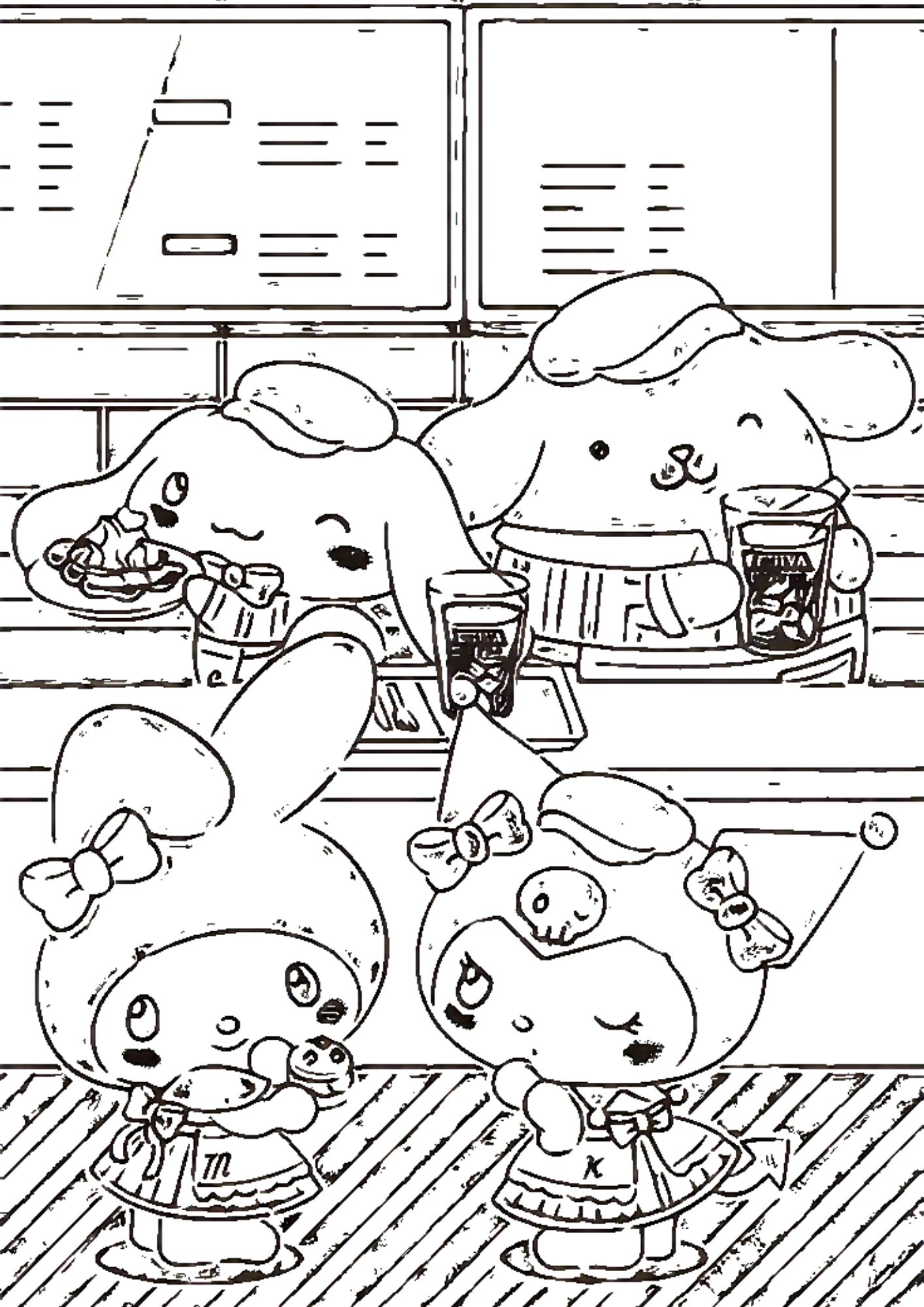 Tranh Tô Màu Kuromi Melody Cinnamoroll Cho Bé 9-12 Tuổi ảnh 10