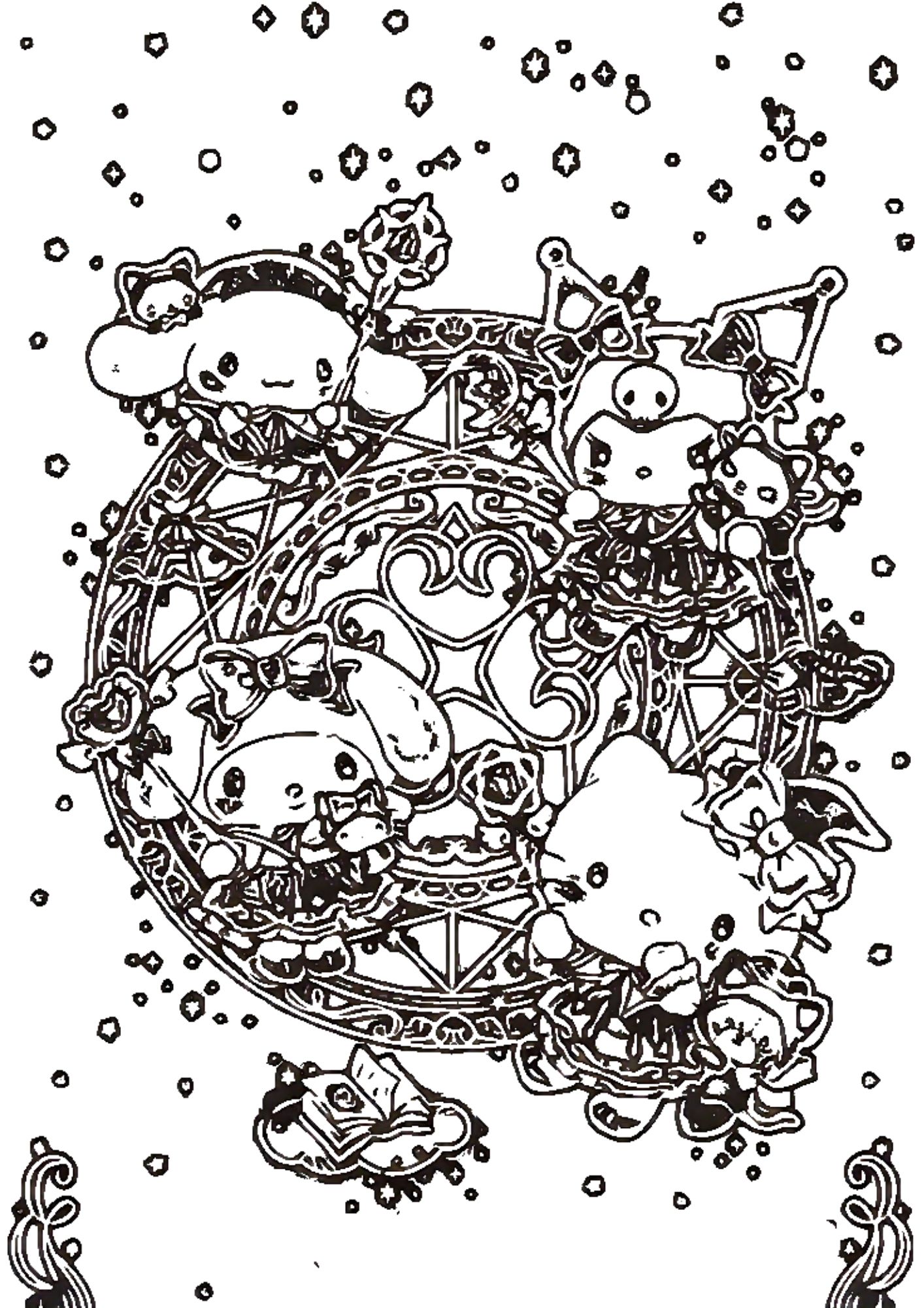 Tranh Tô Màu Kuromi Melody Cinnamoroll Cho Bé 9-12 Tuổi ảnh 13