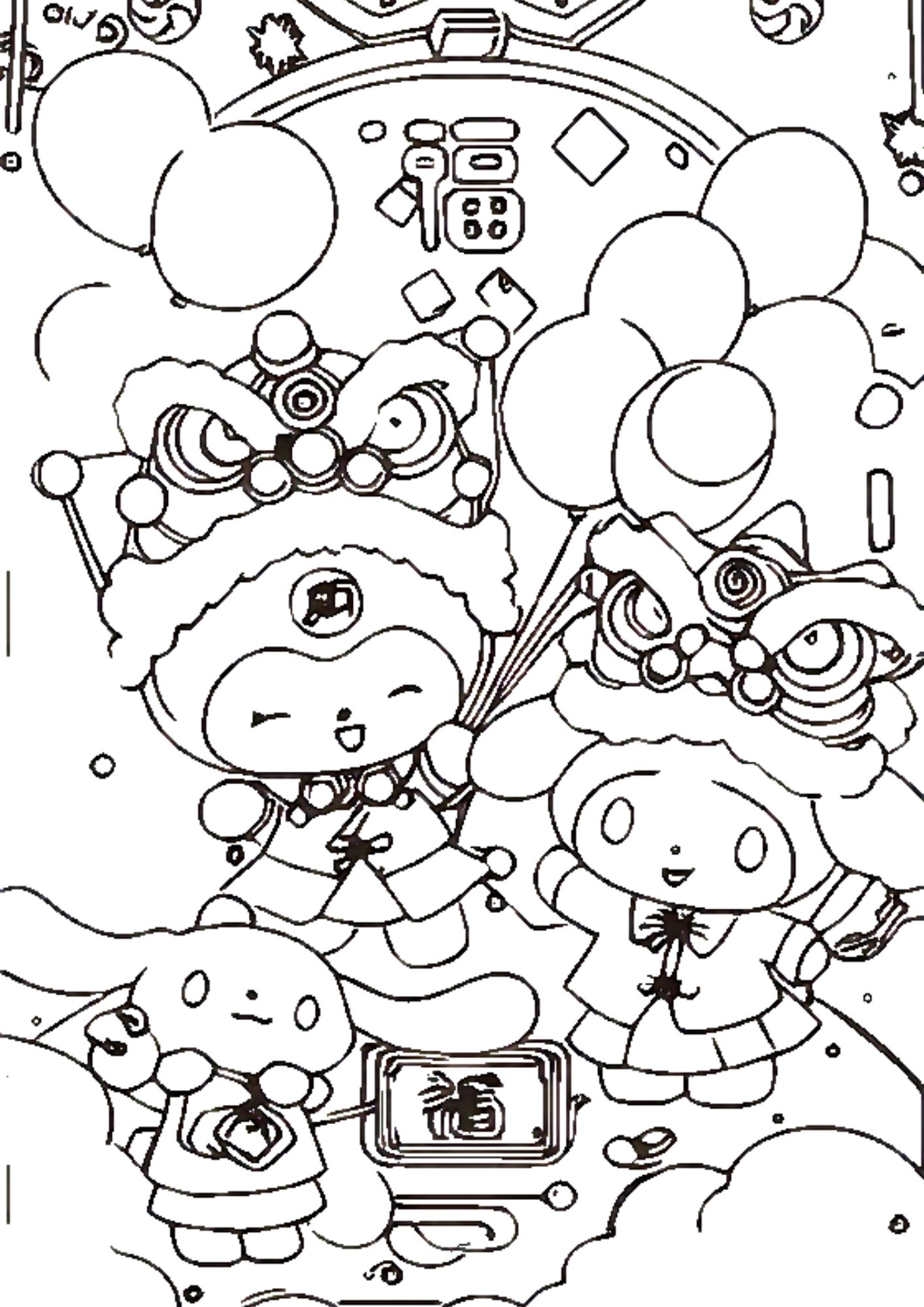 Tranh Tô Màu Kuromi Melody Cinnamoroll Cho Bé 9-12 Tuổi ảnh 15