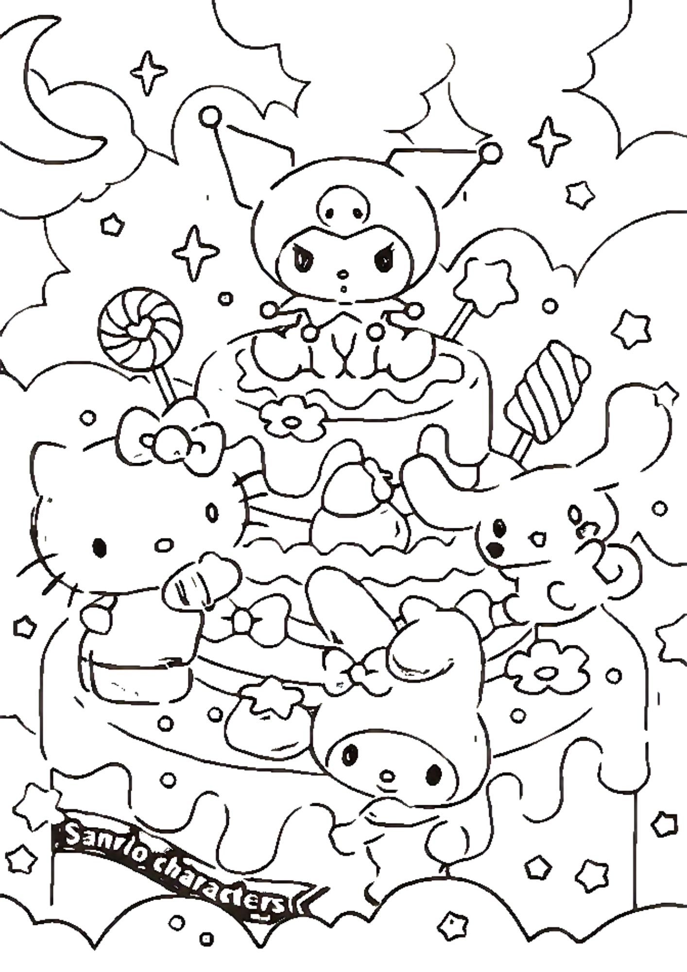 Tranh Tô Màu Kuromi Melody Cinnamoroll Cho Bé 9-12 Tuổi ảnh 16