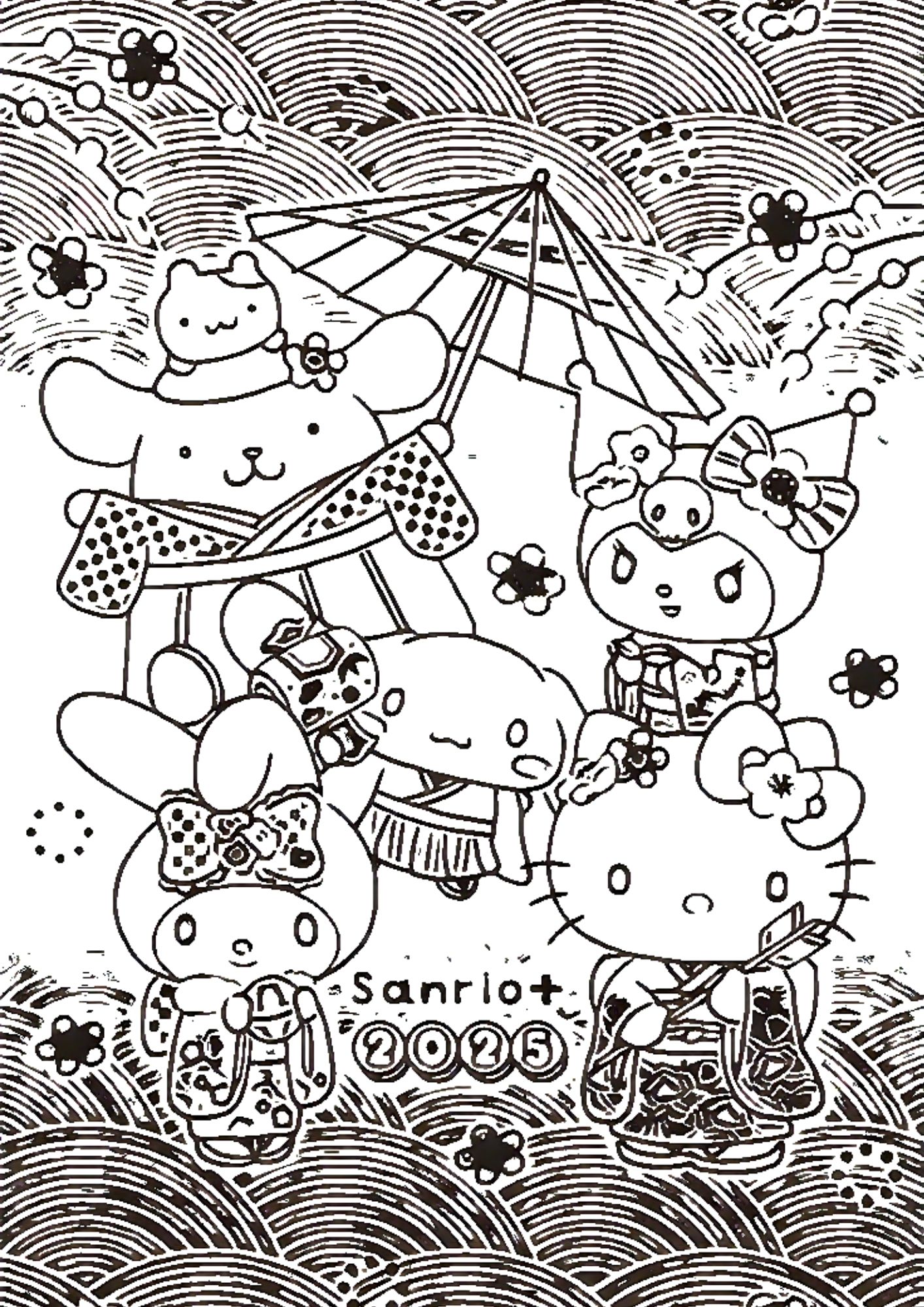 Tranh Tô Màu Kuromi Melody Cinnamoroll Cho Bé 9-12 Tuổi ảnh 6