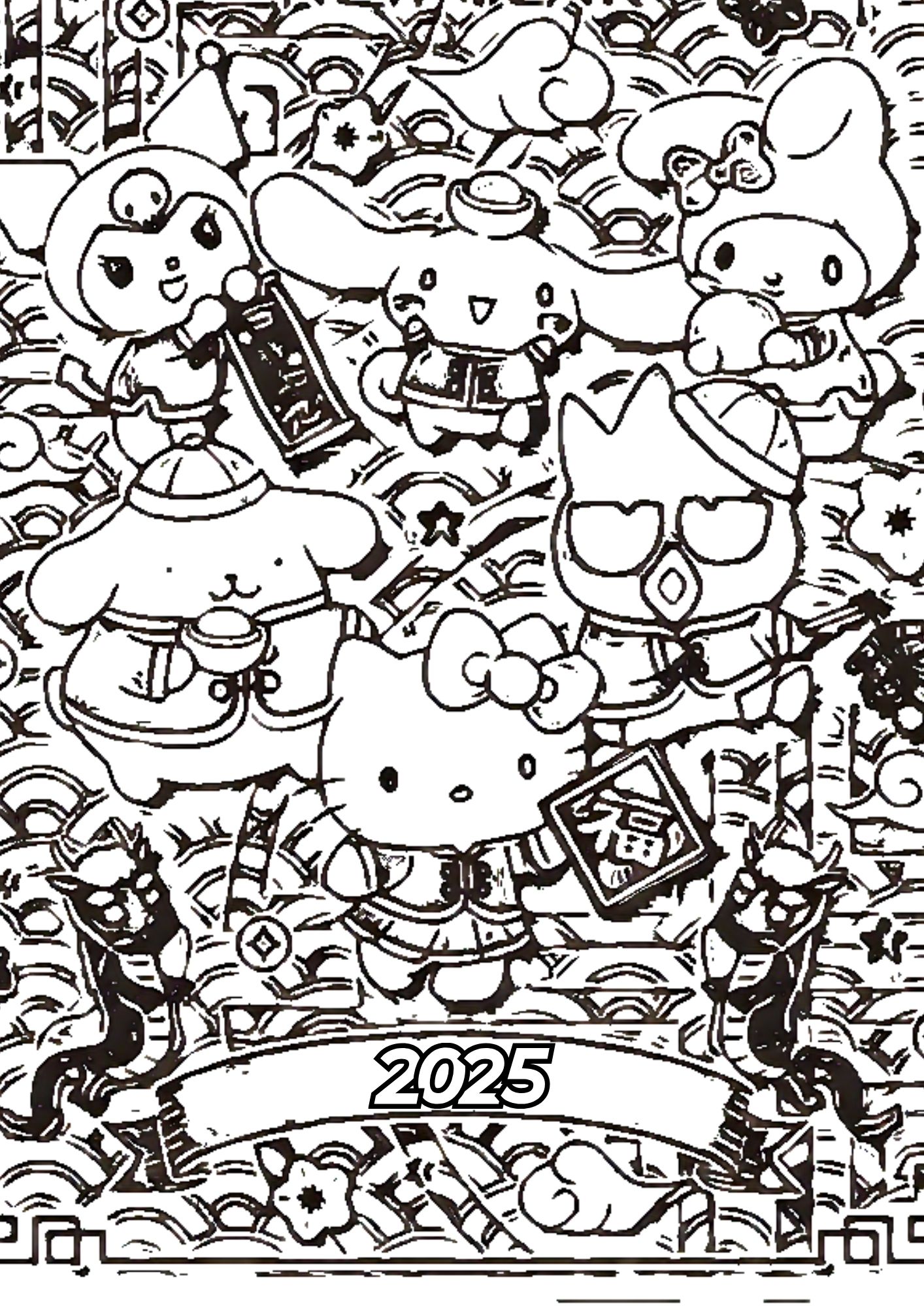 Tranh Tô Màu Kuromi Melody Cinnamoroll Cho Bé 9-12 Tuổi ảnh 9