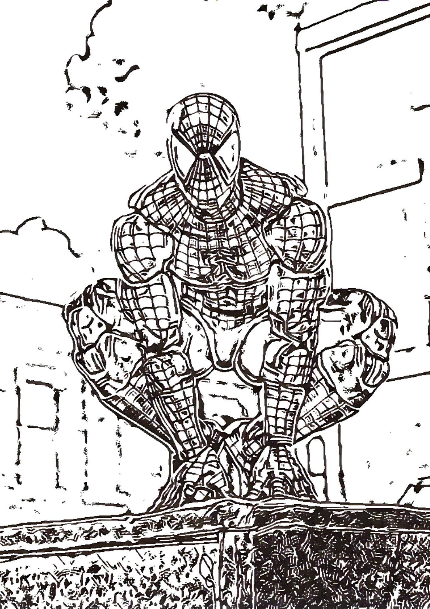 tranh tô màu siêu nhân người nhện spider man cho bé 9-12 tuổi ảnh 3
