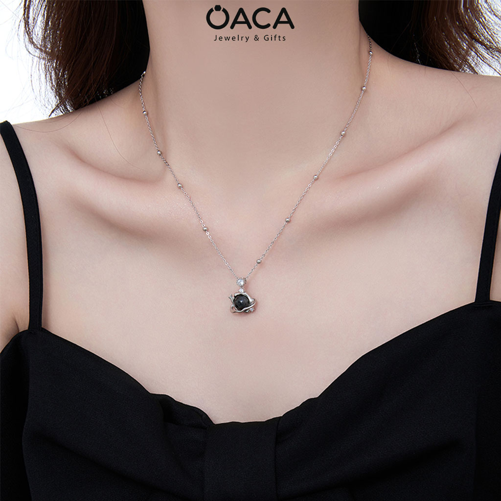 Mẫu vòng cổ từ đá quý Obsidian