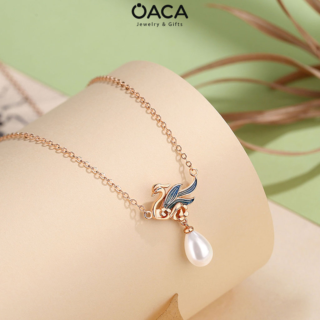 Dây chuyền bạc Phượng Hoàng cưỡi mây Ngọc Trai