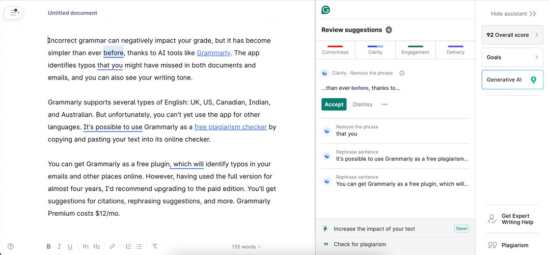 công cụ ai grammarly dành cho học sinh sinh viên