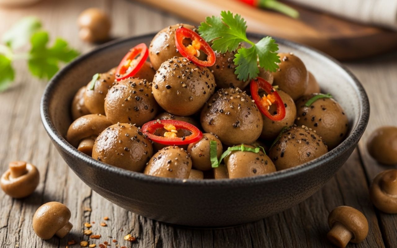 Nấm Rơm Kho Tiêu – Thơm Lừng, Đậm Vị Chay