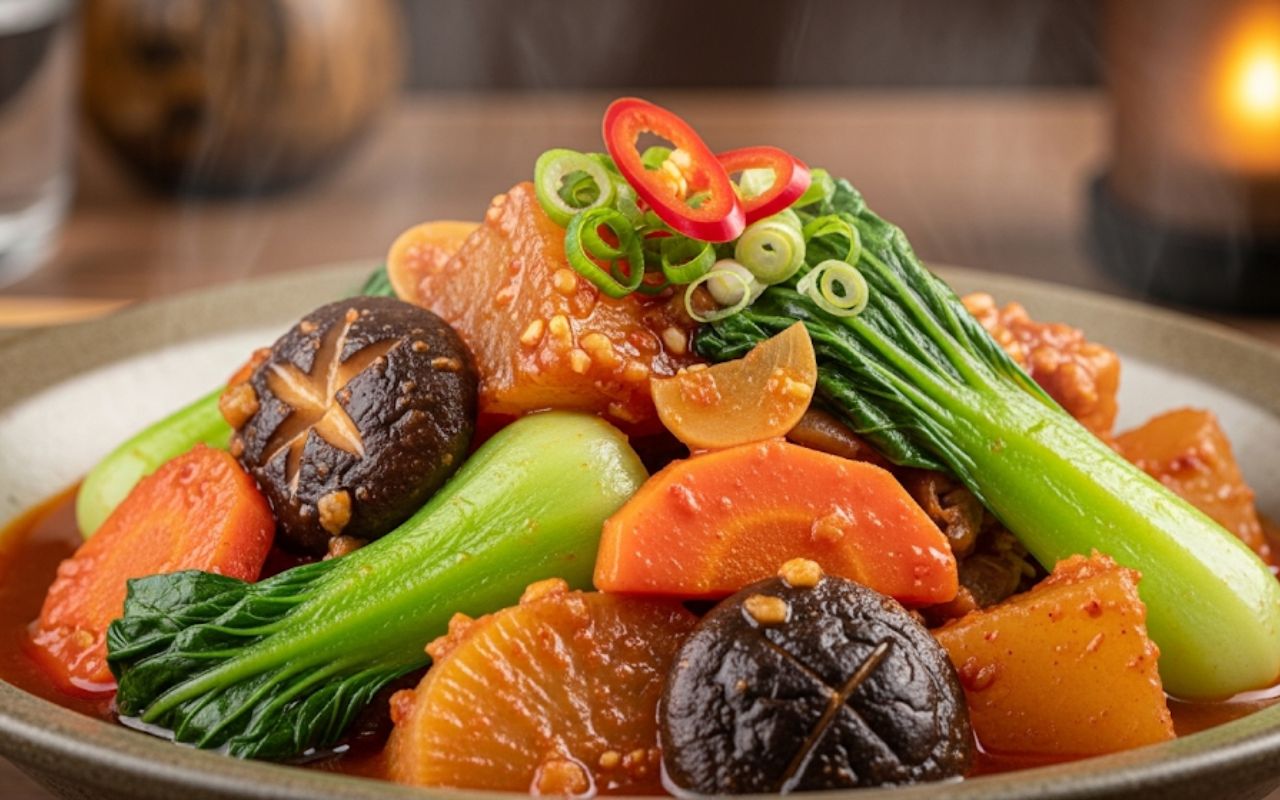 Rau Củ Kho Tương – Món Chay Dân Dã Hấp Dẫn