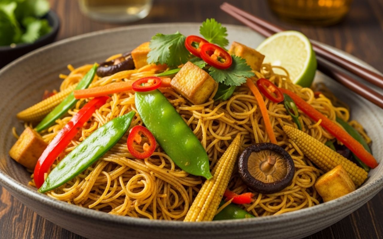 Bún Xào Singapore Chay – Hương Vị Quốc Tế Độc Đáo