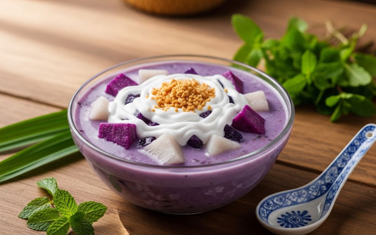 Chè Khoai Tía Chay – Tráng Miệng Ngọt Nhẹ: Món Ăn Dễ Làm, Thơm Ngon