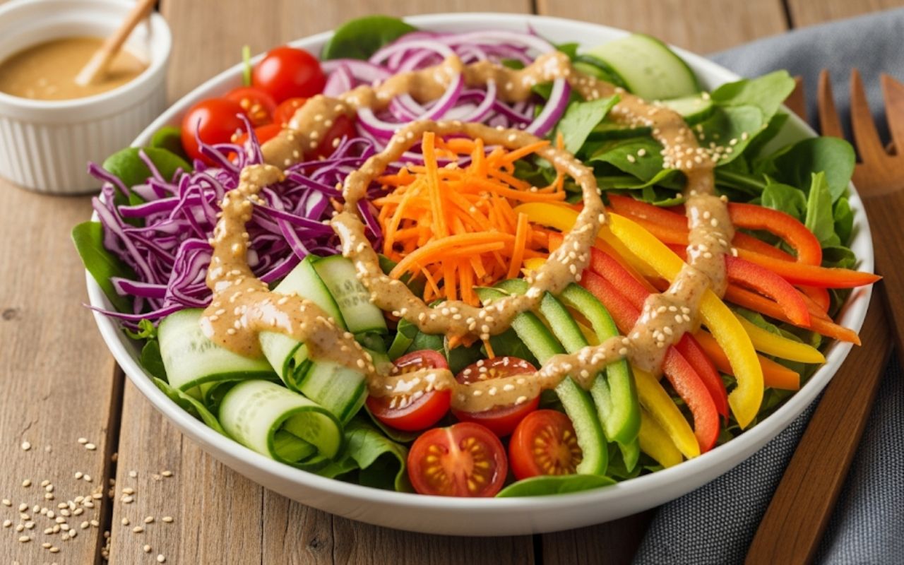 Salad Rau Củ Trộn Sốt Mè - Món Ngon Lành, Giàu Dưỡng Chất Cho Bữa Ăn Tươi Mát