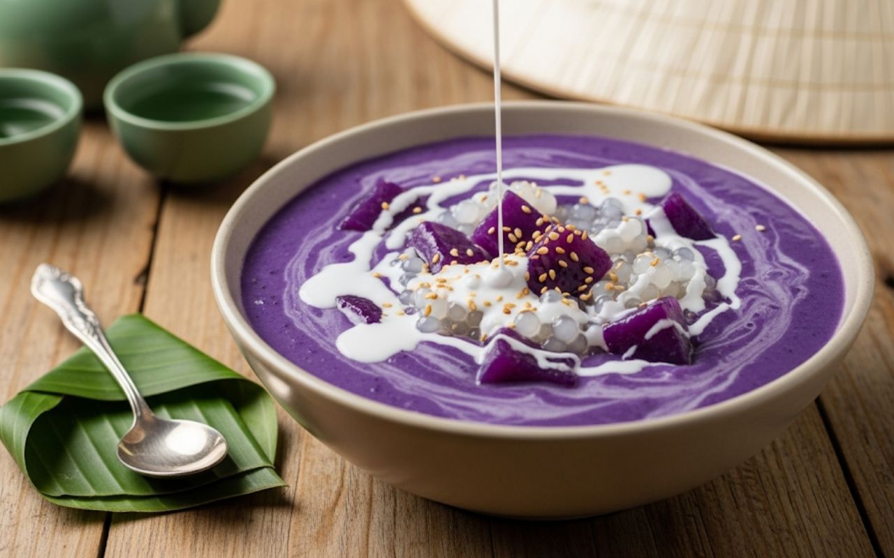 Chè Khoai Tía Chay – Tráng Miệng Ngọt Nhẹ: Món Ăn Dễ Làm, Thơm Ngon