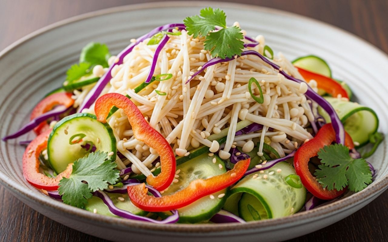 Gỏi Nấm Kim Châm Chay – Thanh Mát, Dễ Chuẩn Bị