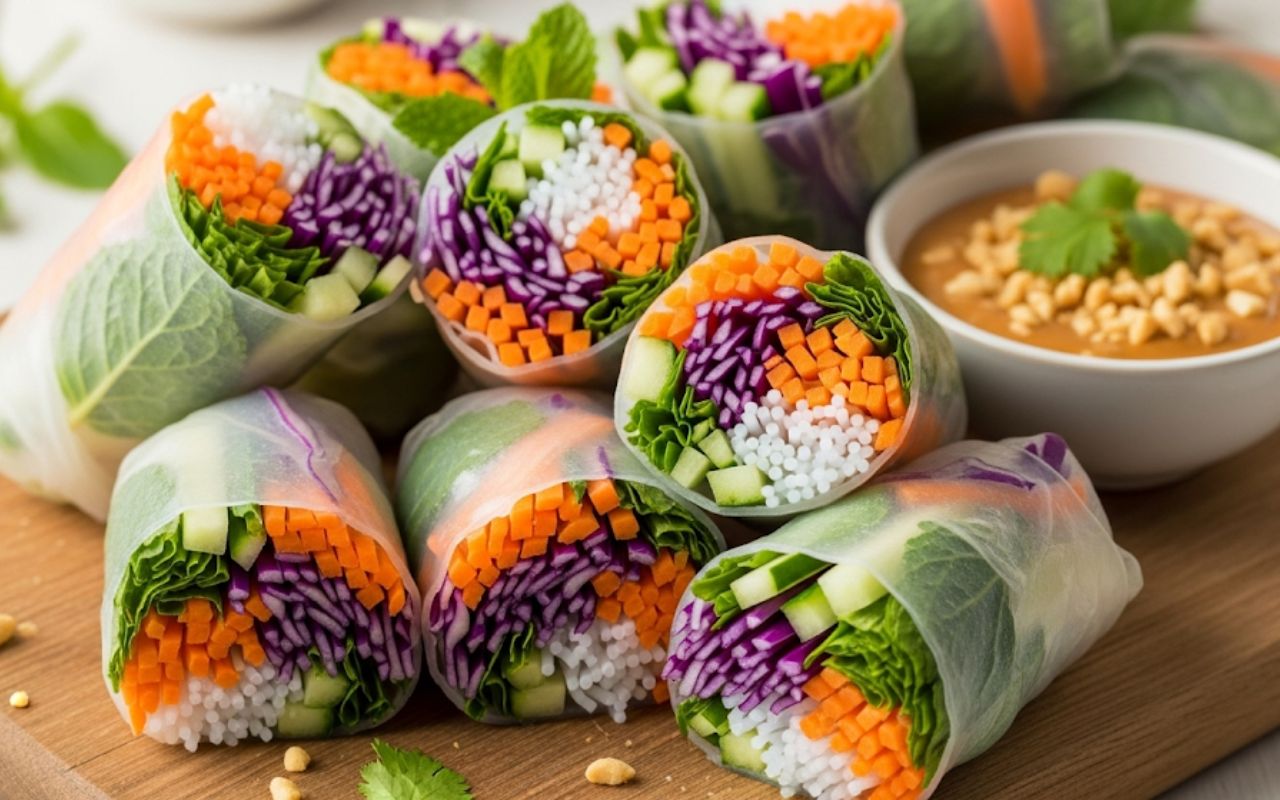 Chả Giò Chay – Nhân Nấm Miến, Chiên Vàng Giòn