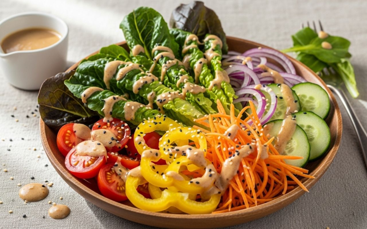 Salad Rau Củ Trộn Sốt Mè - Món Ngon Lành, Giàu Dưỡng Chất Cho Bữa Ăn Tươi Mát