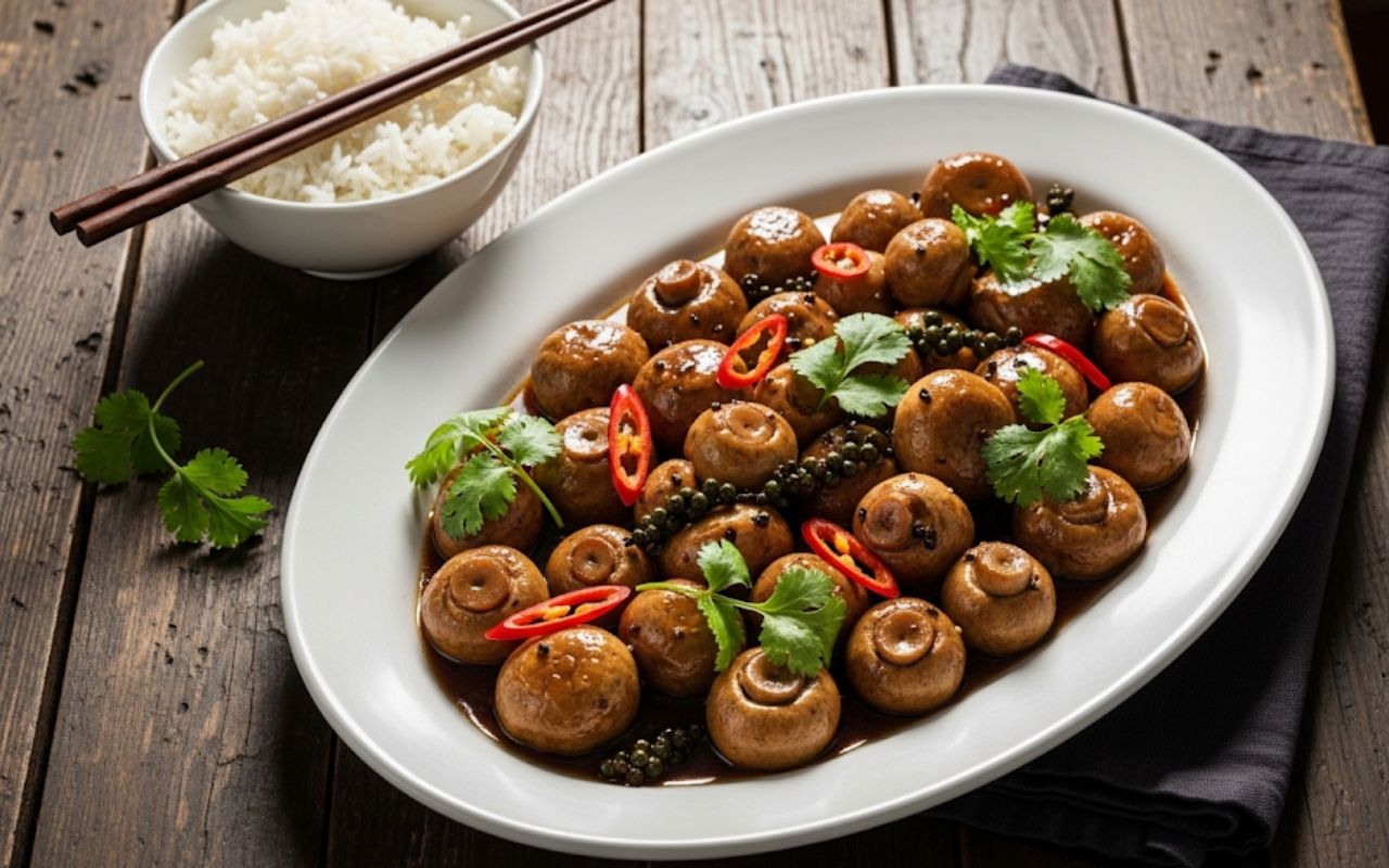 Nấm Rơm Kho Tiêu – Thơm Lừng, Đậm Vị Chay