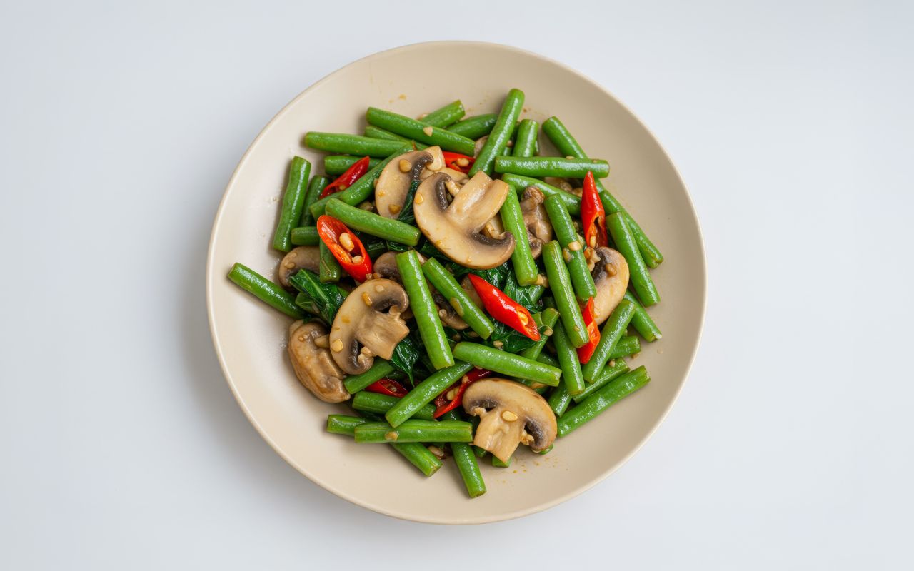 Đậu Que Xào Nấm Rơm: Món Chay Ngon Miệng và Bổ Dưỡng Cho Bữa Cơm Gia Đình