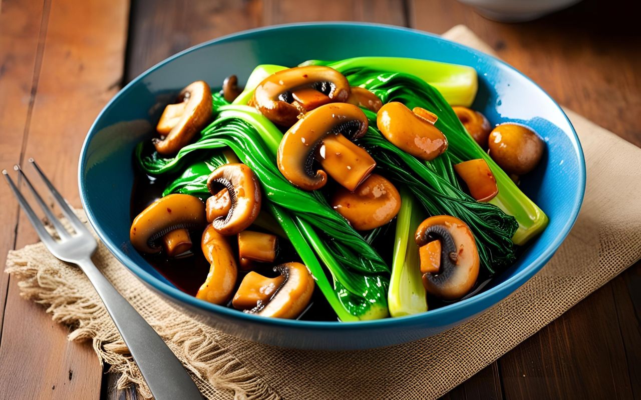 Cải thìa xào nấm bào ngư – món ăn nhẹ nhàng và bổ dưỡng