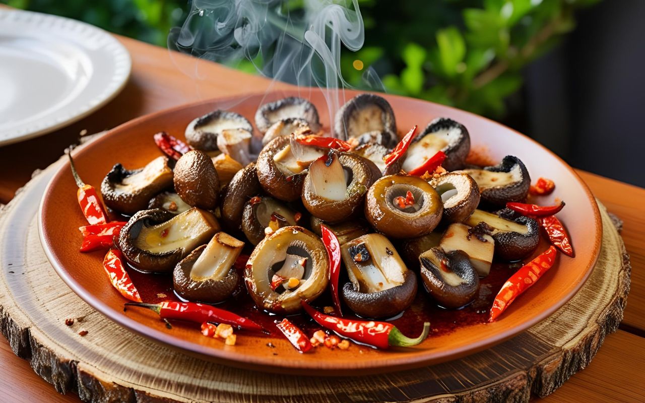 Nấm bào ngư nướng muối ớt – món ăn cay nồng, thơm ngon