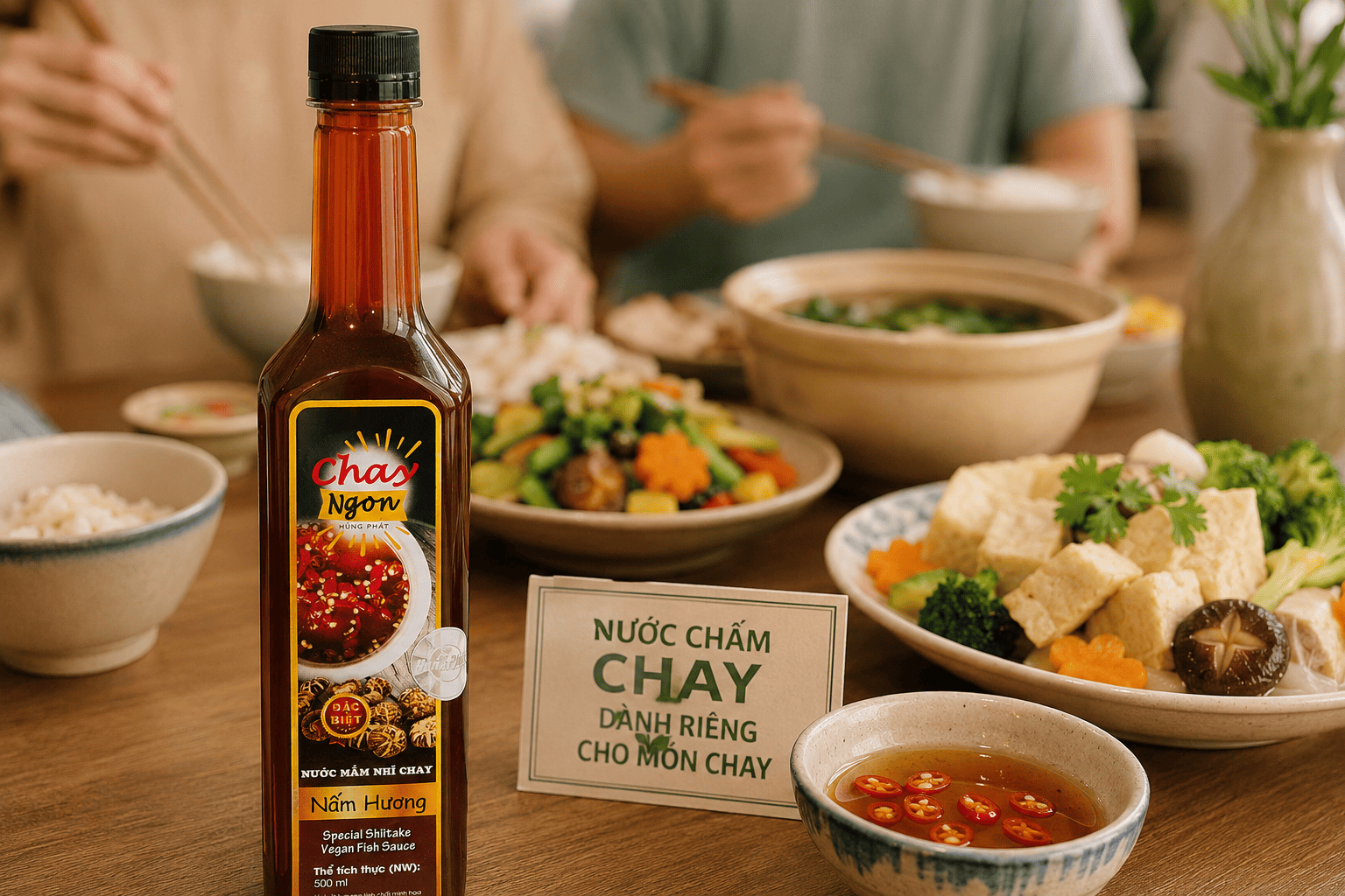 nước mắm chay dùng cho bữa cơm chay ngày rằm