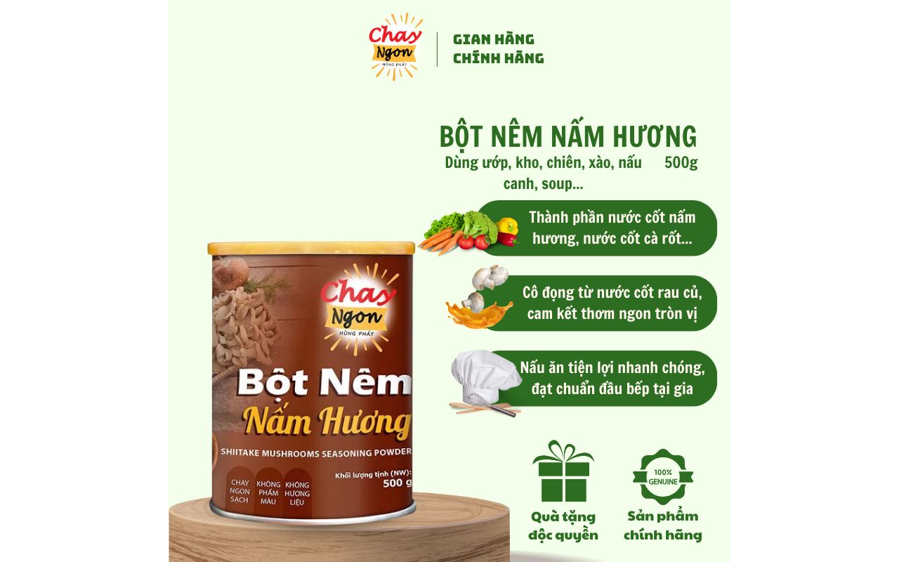 Bột Nêm Nấm Hương Chay Cho Bữa Ăn Thêm Hấp Dẫn